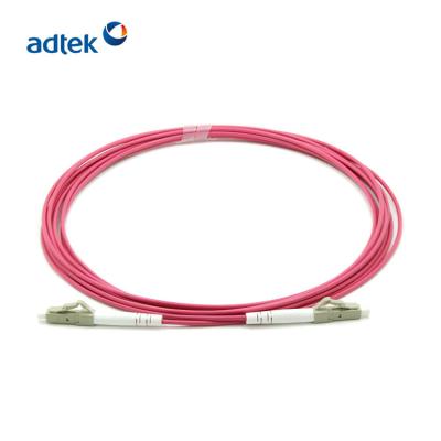 China LC LC 50/125um Multimode Fiber Patch Cord OM4 2 Core Fiber Optic Cable for sale