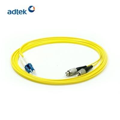 China Duplex LC/UPC-FC/UPC Single Mode Fiber Patch Cord 3M PVC Yellow 0.2dB for sale