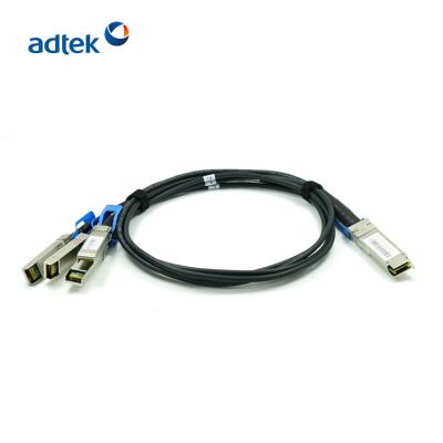 China 100G DAC Direct Attach Cable QSFP28 / 4SFP Copper Twinax Cable 1M Black for sale