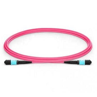 China MPO MTP Trunk Cable OM4 3M PVC/LSZH Violet MPO Patch Cord 12/24 Fibers for sale