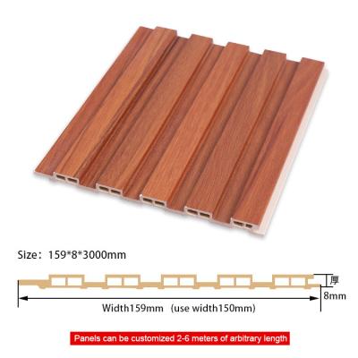 China Bamboo Charcoal Thermoplastics WPC Wood Slat Panel 1220*2440*5mm for sale