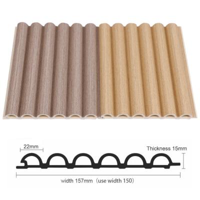 China Environmentally Friendly Moisture proof Curved WPC Wood Panel 15mm Wall Panel for sale