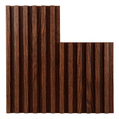 China Anti Corrosion 3D Wood Plastic Fluted Wall Panel Grille for sale