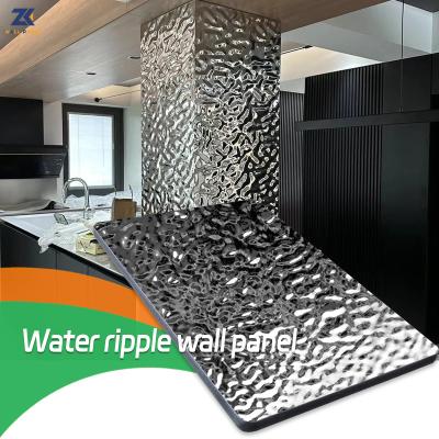 China Smooth Bamboo Charcoal Wall Board Water Ripple Panel 1220*2440mm for sale