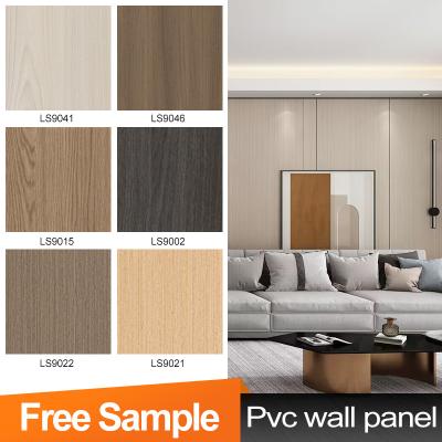 China 5mm Wood Grain PVC Wall Board Flexible Bamboo Charcoal Decorative Wall Panel for sale