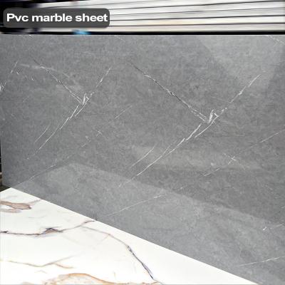China Decoration mboo Charcoal Wood Veneer Modern Luxury PVC Marble Sheet for sale