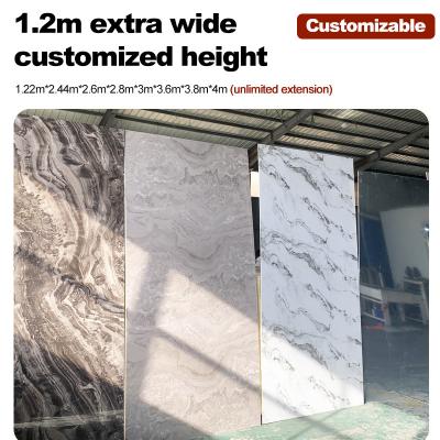 Китай PVC Marble Sheet Customized Size Bamboo Charcoal Wall Board With Metal Profile Splicing продается