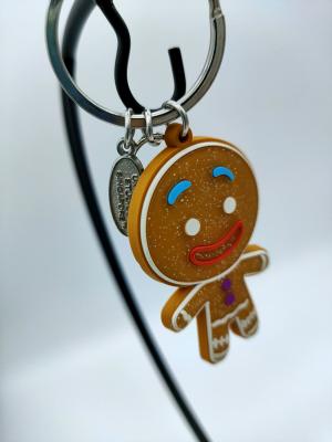 China Gingerman PVC Key Holder , Soft Rubber Keychain Bright Color Nonfading for sale