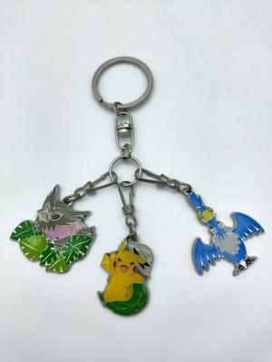 China Diecasting Zinc Alloy Keychain Pendant Pokemon Cover With Clear Resin Oil for sale