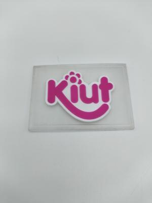 China Material de costura del PVC de Logo Sticker Labels del negocio de la ropa translúcido en venta