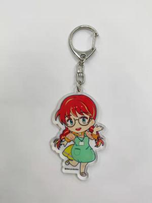 China Decorations Acrylic Sheet Keychain PMMA Material Red Hair Girl Image for sale