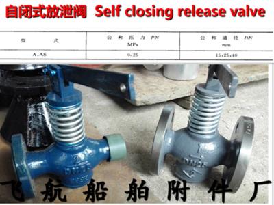 China Marine self closing release valve A type through for sale