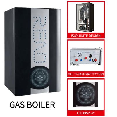 China Gas Condensing 32/42Kw Wall Mounted Boiler  Black  Case Stainless Steel Hot Water Dual Function for sale