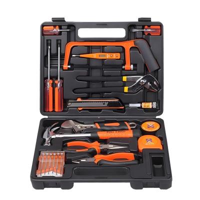 China JYH-HTS22-1 High Quality 22 Pcs Kit Carbon Steel Repairing General Household Hand Tool Set with Plastic Toolbox for sale