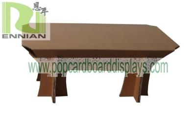 China Cardboard Cofee Desk Computre Table With UV Coating Diy Paper Toy Corrugated Cardboard Furniture ENCF037 for sale