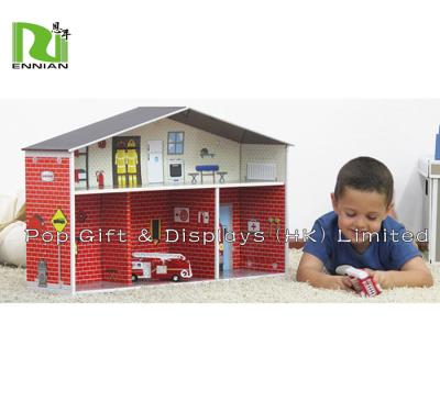 Chine Le carton ondulé fait sur commande joue la maison de poupée de papier de carton pour des enfants à vendre