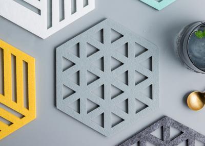 China 15.5*17.5 Cm Felt Coasters Creative Hexagon Design Multi Purpose For Vase / Mouse Mat for sale