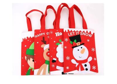 China 20*27cm Cute Felt Handbag For Christmas Santa Snowman Gift Candy Packing for sale
