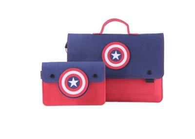 China Captain America Pattern Felted Wool Bags , 13 Inch Laptop Handbag for sale