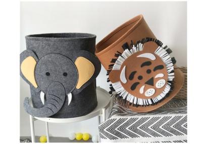 China Washable Lion Pattern Felt Storage Boxes Easy Using With EN71 Certification for sale