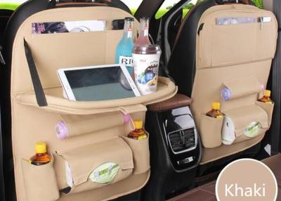 China 63*45 Cm Front Car Seat Organiser , Custom Leather Car Seat Back Storage Bag for sale