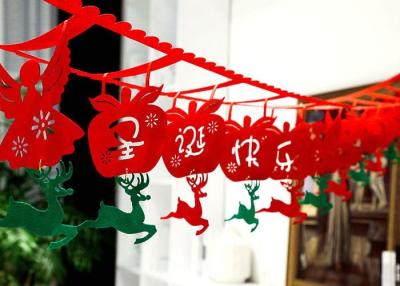 中国 注文のロゴのフェルトのクリスマスの装飾のDiyの掛かる旗の長さ2m 販売のため