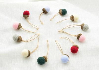 China 2.5*2 Cm Mini Wool Balls , Wool Garland Balls For Christmas Decoration for sale