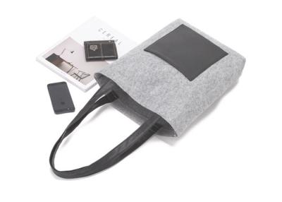 China Multi Functional Light Grey Felt Handbag 29*5*39 Cm With Custom Size Logo for sale