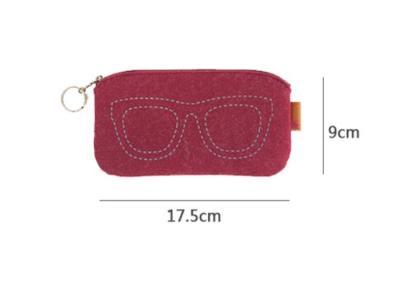 China Unisex Portable Handmade Felt Bags , 9*17.5 Cm Small Felt Bags For Sunglasses for sale