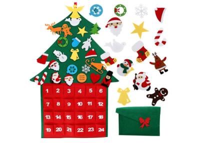 China O calendário reusável do advento das decorações da árvore de Natal de feltro não waterproof nenhum desvanecimento à venda
