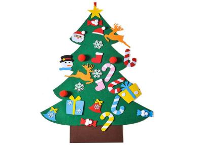 China Custom Wall Hanging Felt Christmas Decorations With 26pcs Detachable Christmas Ornaments for sale