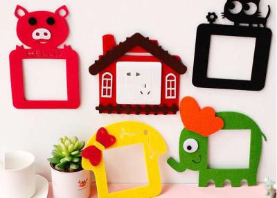 China Colorful Felt Fabric Crafts Lovely Design Switch Decoration Sticker for sale