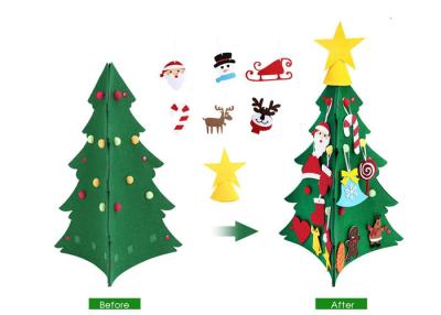 China Toddler Friendly Home Decorations 31pcs Diy 3d Felt Christmas Tree for sale