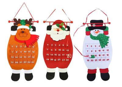 China calendários de parede de suspensão da contagem regressiva 3D decorações do Natal de feltro de 12,99 x 27,56 polegadas à venda