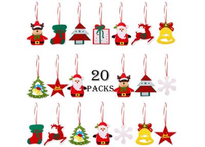 China Home Door Decorations 20 Pieces Felt Christmas Tree Ornaments for sale