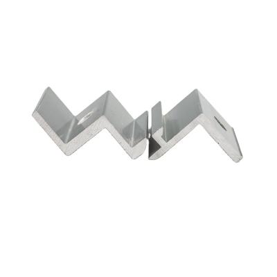 China Customized Length Extruded Aluminum Parts Parallel Groove Solar Panel End Clamp for sale