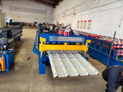 China Hydraulic Control Glazed Tile Roll Forming Machine For Construction Metal Making for sale