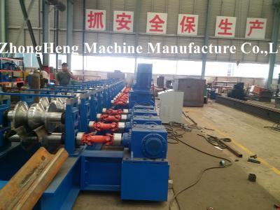 China High Efficiency Three Waves Guardrail Roll Forming Machinery 22kw + 22kw for sale