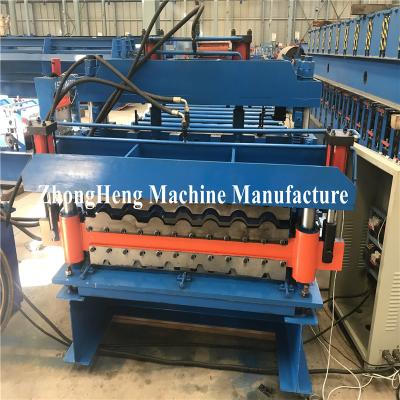 China Double Deck Tile Roofing Sheet Corrugated Roll Forming Machine Hydraulic Motor Control for sale