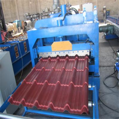 China Customized Color Glaze Tile Metal Roof Roll Forming Machine PLC Control for sale