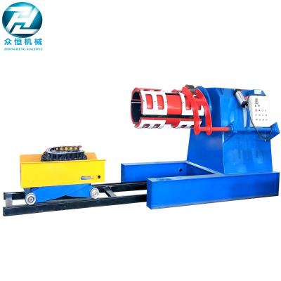 China Blue Color Sheet Metal Decoiler For 10 Ton , Steel Decoiler 2 Years Warranty for sale