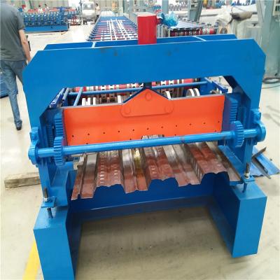 China Manual Metal Sheet Floor Deck Roll Forming Machine with 95 mm shaft GCR12 for sale