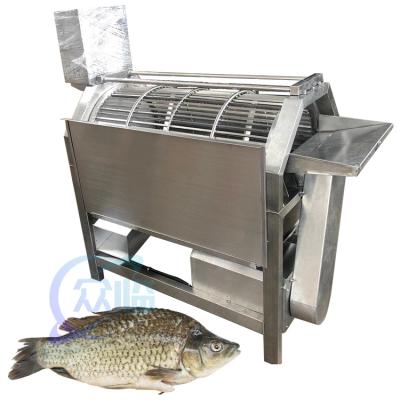 China Seafood processing plant machinery and equipment efficiently remove fish scales tilapia Rotary Drum type fish descaler for sale