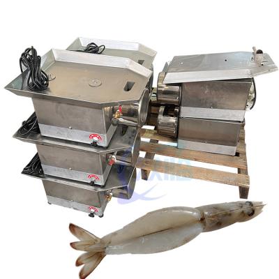 China Durable 0.12KW Shrimp Cutting Equipment , Industrial Shrimp Back Open Peeler for sale