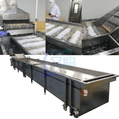 China Cooked Shrimp Rapid Cooling Water Circulation Cleaning And Cooling Machine For Cooked Shrimp Processing Steam for sale