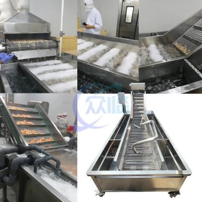 China Máquina de refrigeração de circulação de água de camarão de vapor de blanqueamento à venda