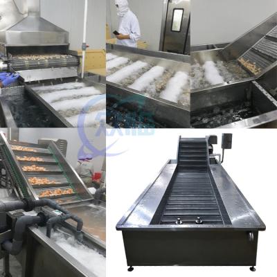 China Heated Cooked Shrimp Ice Water Cooling Machine Shrimp Cold Water Cleaning Machine for sale