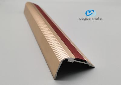 China 33x52mm Aluminium Stair Nosing Edge Trim Anodised With PVC Rubber for sale