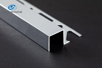 China Longitud de aluminio del borde 8m m los 2.5m del cuadrado de Chrome del ajuste de la teja del OEM 6063 en venta