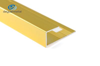 China CQM Aluminium Floor Edge Trim Strip , T6 Aluminium Brushed Gold for sale